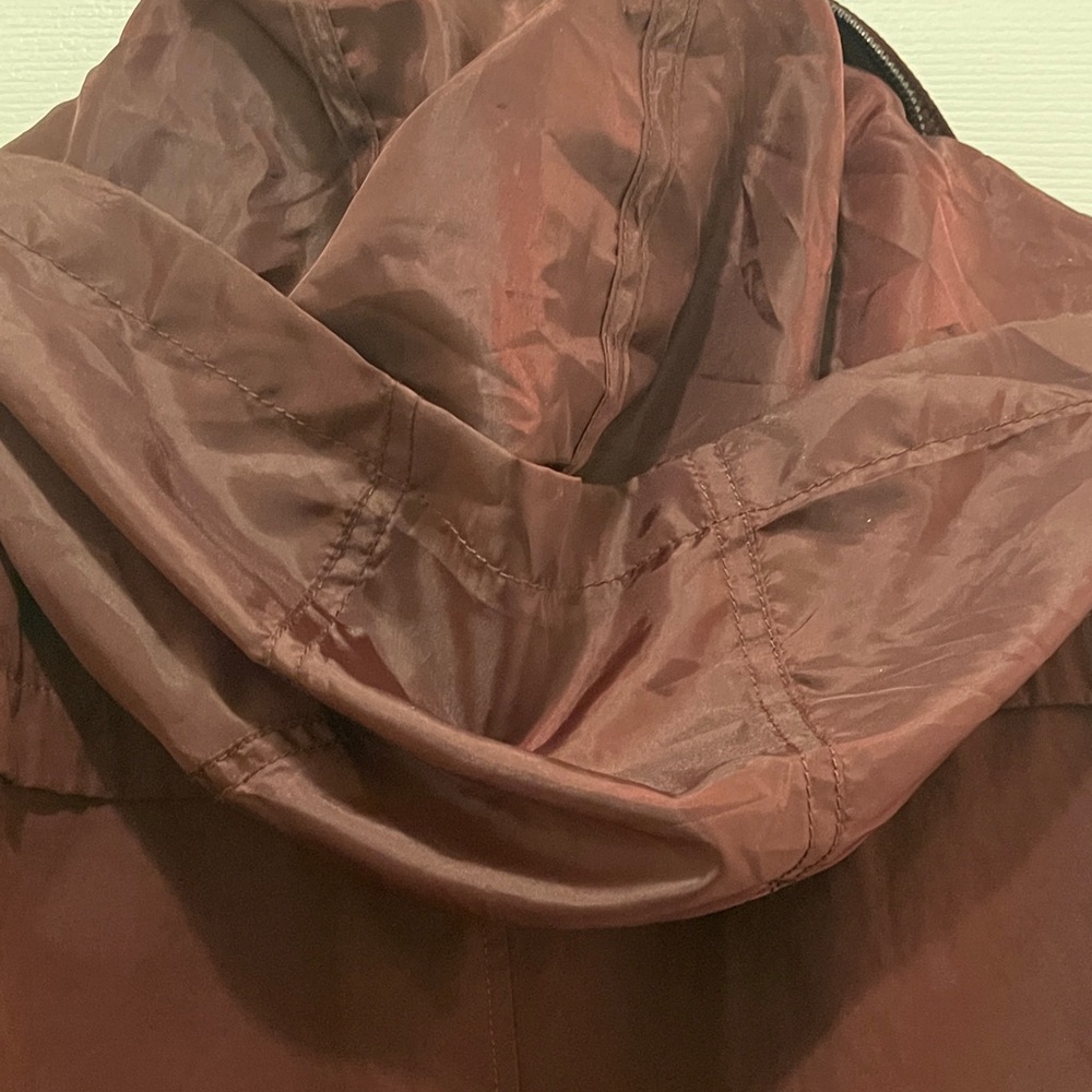 Ava & Viv Hooded Trench Coat in Deep Wine - Picture 7 of 14
